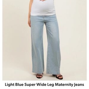 Light Blue Maternity Wide Leg Jeans